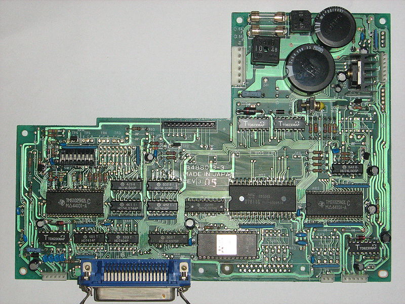 File:Schneider NLQ401 Printer PCB Top (photo by Nilquader).jpg