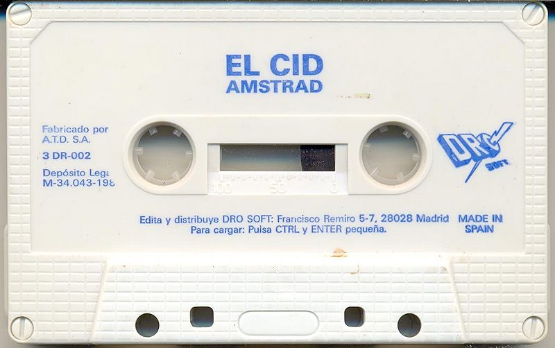 File:El Cid (K7) (Dro Soft) (1987) (Standard Jewel Case) - (Media) (Cara 2).jpg