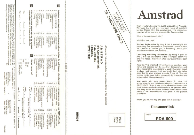 File:Amstrad PenPad PDA600 Questionnaire Front.jpg