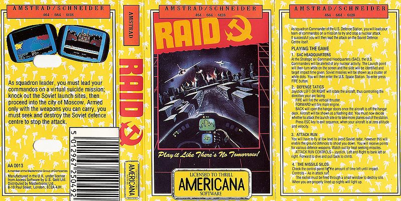 File:Raid (K7) (Mastertronic) (Americana Software) (1988) (Standard Jewel Case) - (Front).jpg