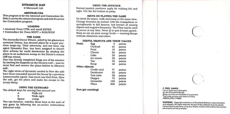 File:Dynamite dan (K7) (Silverbird Software) (199 Range) (1988) (Standard Jewel Case) - (Back).jpg