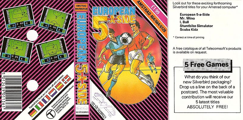 File:European 5-a-side (K7) (Silverbird Software) (199 Range) (1988) (Standard Jewel Case) - (Front).jpg