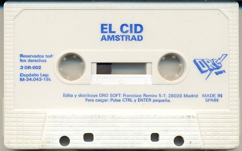 File:El Cid (K7) (Dro Soft) (1987) (Standard Jewel Case) - (Media) (Cara 1).jpg