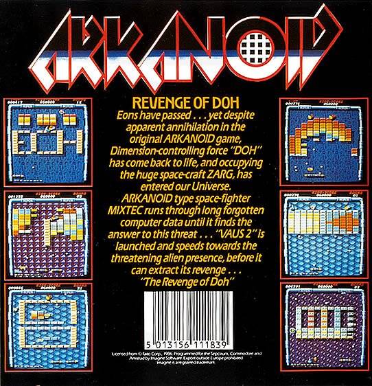 Arkanoid 2 : Revenge of Doh by Imagine