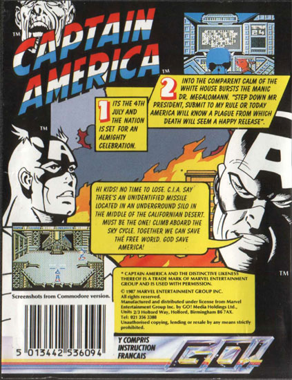 Captain America Defies The Doom Tube by US Gold