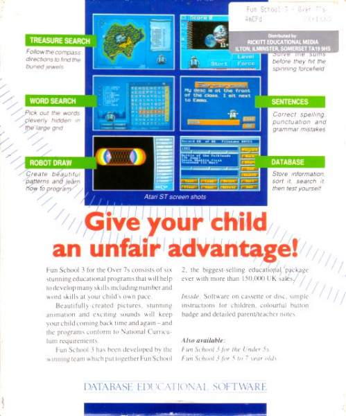 Fun School 3 : For the over 7s by Database Educational