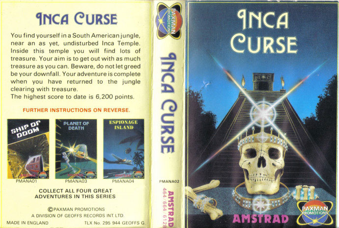 Inca Curse by Artic Computing Ltd