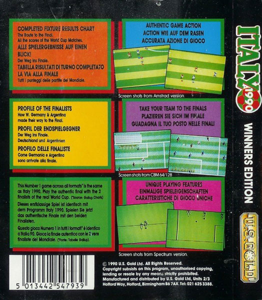 Italy 1990 Winners Edition by US Gold