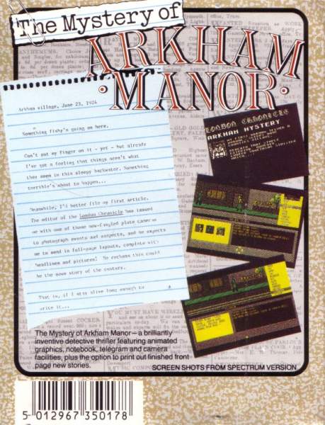 Mystery of Arkham Manor : The by Melbourne House