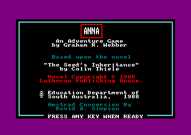 Anna for the Amstrad CPC
