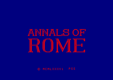 Annals of Rome for the Amstrad CPC