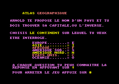 Atlas Geographique for the Amstrad CPC