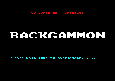 Backgammon for the Amstrad CPC