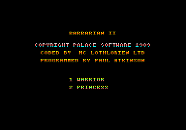 Barbarian 2 for the Amstrad CPC
