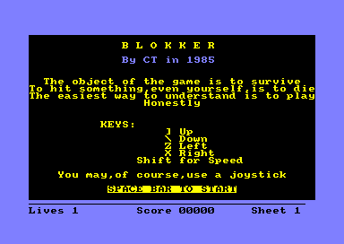 Blokker for the Amstrad CPC