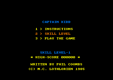 Captain Kidd for the Amstrad CPC