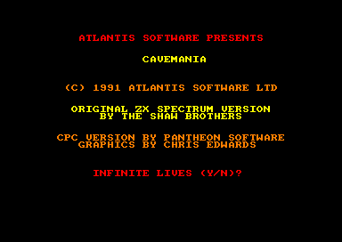 Cavemania for the Amstrad CPC