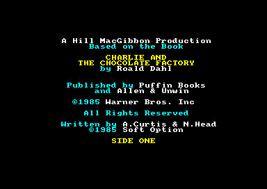 Charlie and the Chocolate Factory for the Amstrad CPC