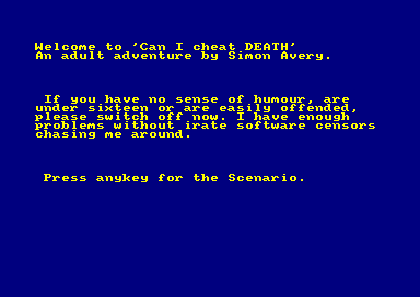 Can I Cheat Death? for the Amstrad CPC