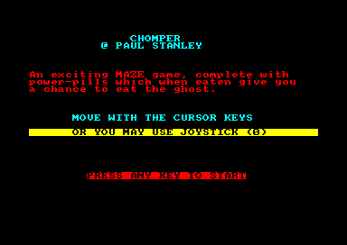 Chomper for the Amstrad CPC