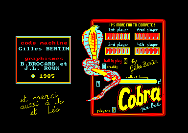 Cobra Pinball for the Amstrad CPC