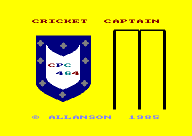 Cricket Captain for the Amstrad CPC