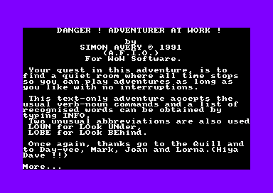 Danger! adventure at work! for the Amstrad CPC