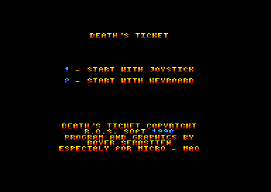 Deaths Ticket for the Amstrad CPC