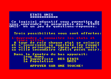 Etats-Unis D`Amerique for the Amstrad CPC