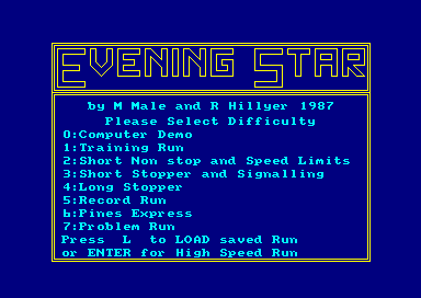 Evening Star for the Amstrad CPC