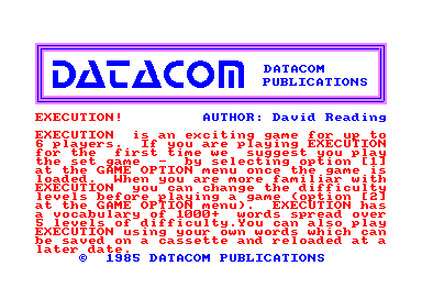 Execution for the Amstrad CPC