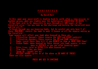 Forcefield for the Amstrad CPC