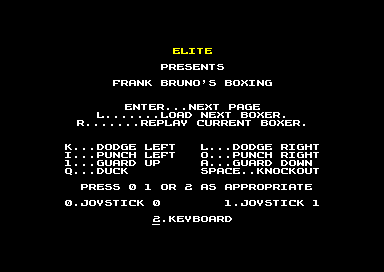 Frank Brunos Boxing for the Amstrad CPC