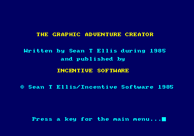 The Graphic Adventure Creator for the Amstrad CPC