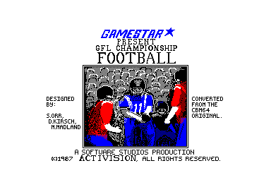 GFL Championship Football for the Amstrad CPC