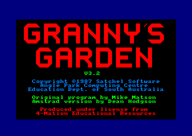 Grannys Garden for the Amstrad CPC