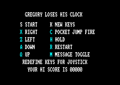 Gregory Loses His Clock for the Amstrad CPC