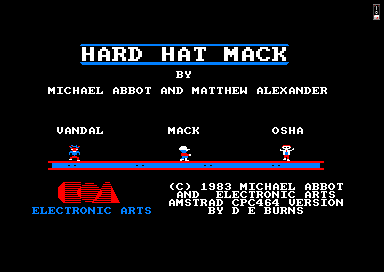 Hard Hat Mack for the Amstrad CPC