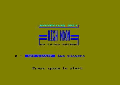 High Noon for the Amstrad CPC