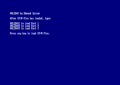Holiday for the Amstrad CPC