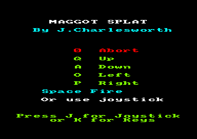 Maggot Splat for the Amstrad CPC