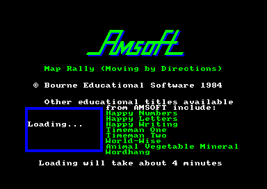 Map Rally for the Amstrad CPC