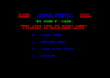 Marble Madness Construction Kit for the Amstrad CPC