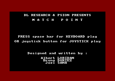 Match Point for the Amstrad CPC