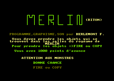 Merlin for the Amstrad CPC