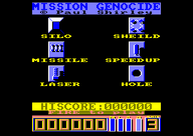 Mission Genocide for the Amstrad CPC
