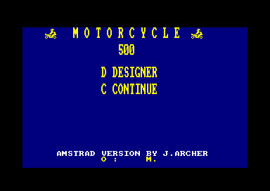 Motorcycle 500 for the Amstrad CPC