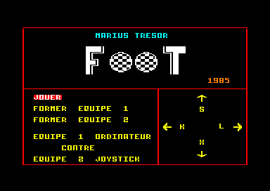 Marius Tresor Presente Foot for the Amstrad CPC