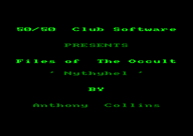 Nythel : Files of the Occult for the Amstrad CPC