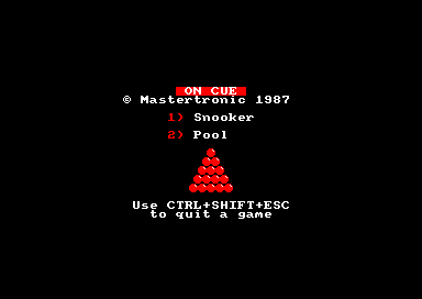 On Cue for the Amstrad CPC
